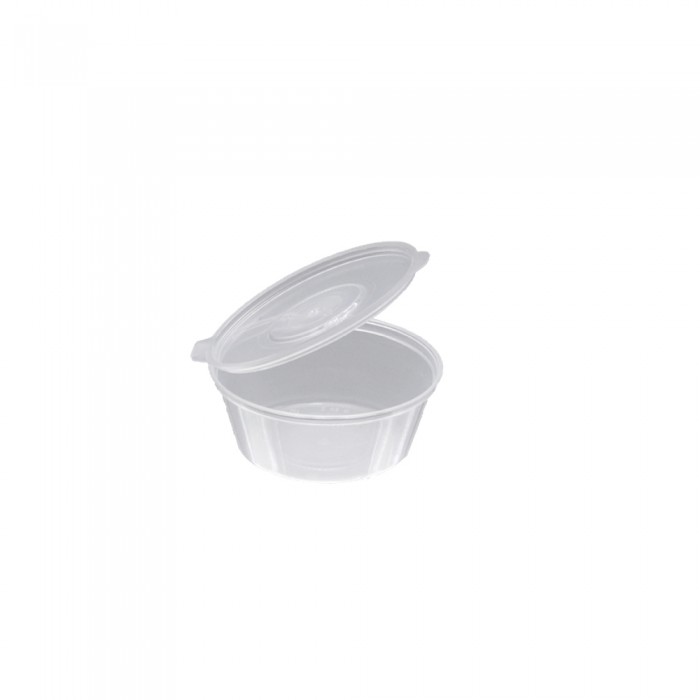 BIO Dressingbecher - Saucenbecher mit anhängendem Deckel 60 ml, 124-01-0007