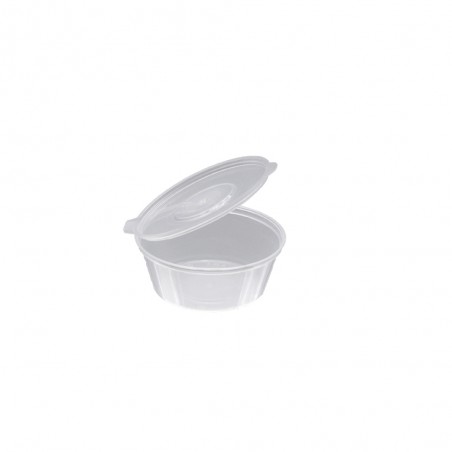 BIO Dressingbecher - Saucenbecher mit anhängendem Deckel 60 ml, 124-01-0007