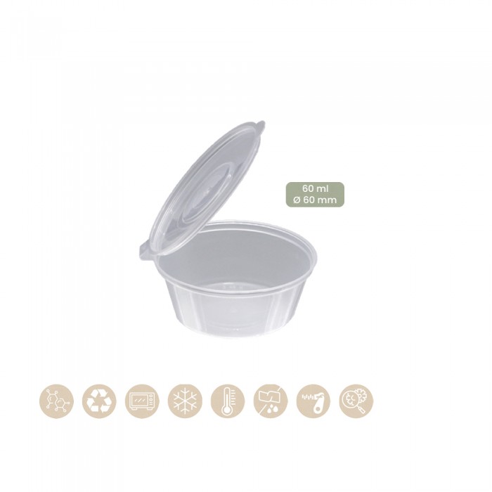 BIO Dressingbecher mit anhängendem Deckel 60 ml, 124-01-0007