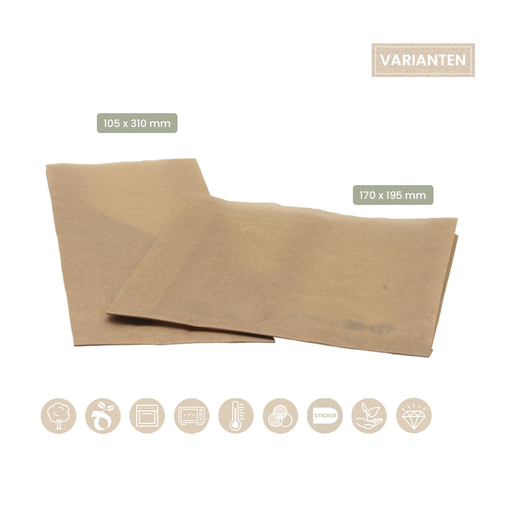 BIO Faltenbeutel für Ofen ohne Fenster 105-07-0044, 105-07-0045