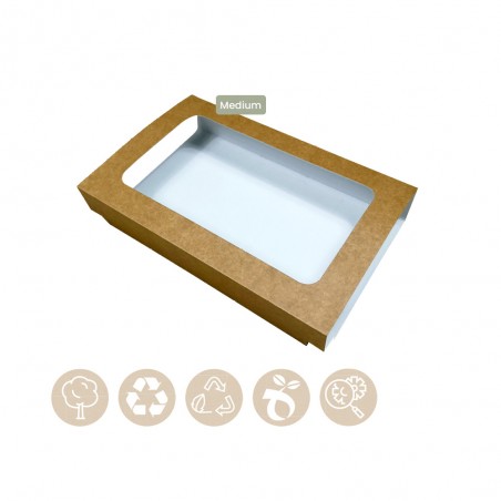 105-05-0004 Hülle für Catering Plattenboden Medium mit Sichtfenster (Papier)