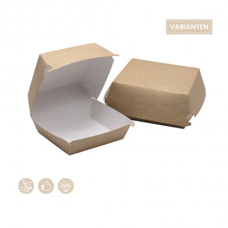 Burgerbox mit Klappdeckel aus Papier 102-01-0327, 102-01-0328