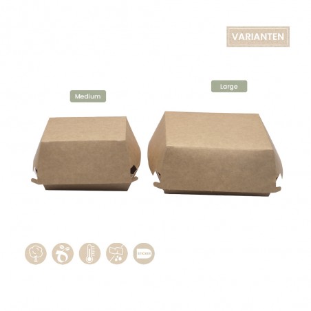 Burgerbox mit Klappdeckel aus Papier 102-01-0327, 102-01-0328