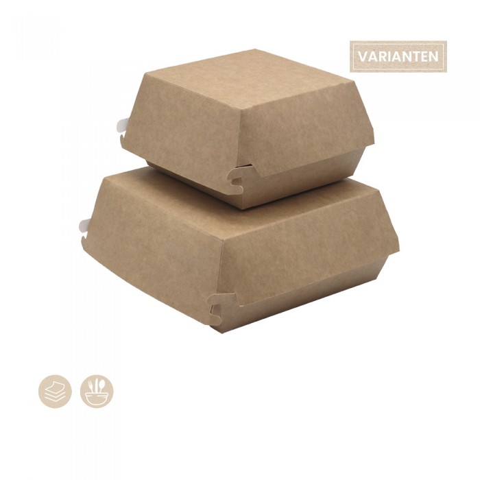 Burgerbox mit Klappdeckel aus Papier 102-01-0327, 102-01-0328