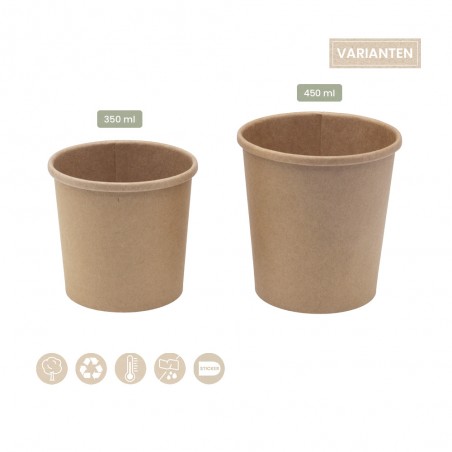 Speisenbecher und Suppenbecher aus Papier 102-02-0047, 102-02-0049