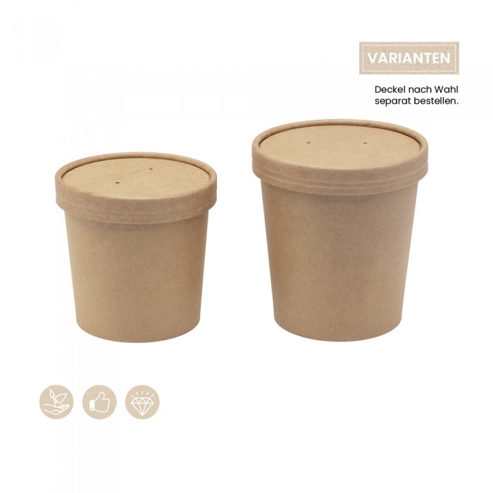 Speisenbecher und Suppenbecher aus Papier 102-02-0047, 102-02-0049