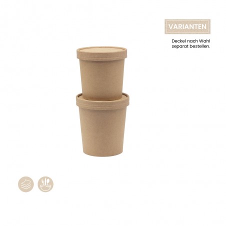 Speisenbecher und Suppenbecher aus Papier 102-02-0047, 102-02-0049