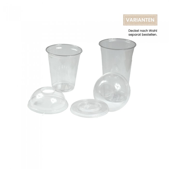 Shakebecher und Getränkebecher mit Absatz und Füllstrich aus rPET, 300 ml, 500 ml; 103-01-0008, 103-01-0009