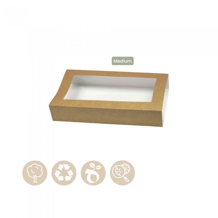 105-05-0009 Hülle für Catering - Tray Platter Medium mit Sichtfenster (Papier / Zellulose)