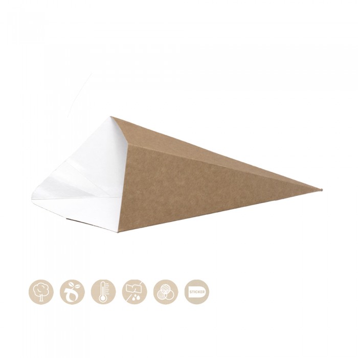 105-01-0030 BIO Pommestüte mit Dipecke (Papier)