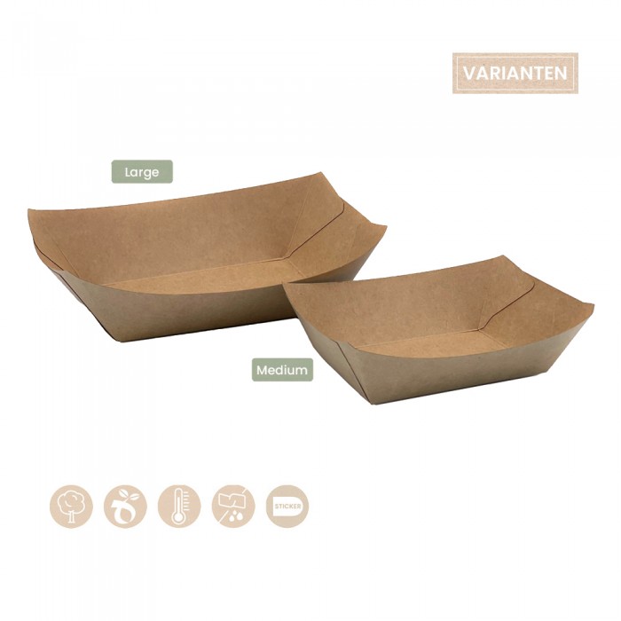 Foodtray - offene Schale aus Papier 102-01-0334 und 102-01-0335