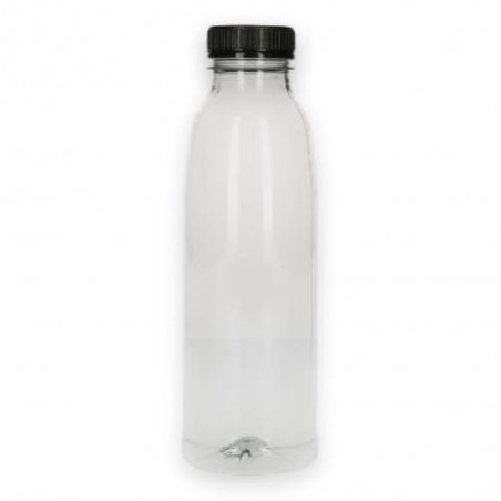 rPET Flasche 500ml mit Deckel schwarz 108-02-0117