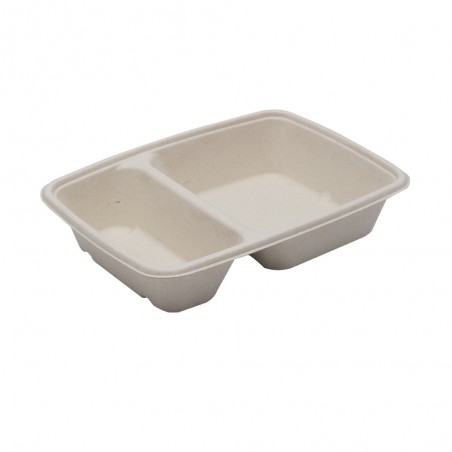 BIO Menüschale eckig 2teilig für Kaltes & Warmes aus BePULP 800 ml 104-01-0170
