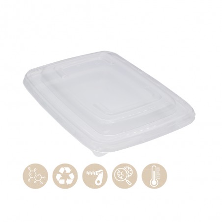 PP Deckel für BIO Menüschale eckig 1teilig aus BePULP 104-01-0191