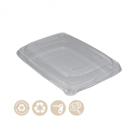 rPET Deckel für BIO Menüschale BePULP eckig 1teilig 104-01-0190