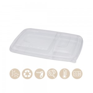 PP-Deckel für BIO Menüschale BePULP eckig 2teilig 104-02-0054