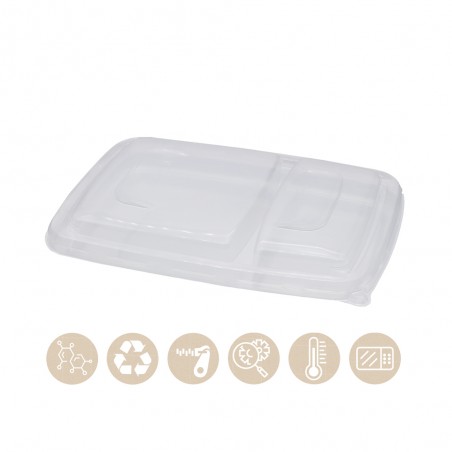 PP-Deckel für BIO Menüschale BePULP eckig 2teilig 104-02-0054
