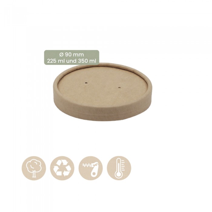 Papier-Becher für Speisenbecher und Suppenbecher Ø 90mm Kaltes & Warmes 105-02-0065