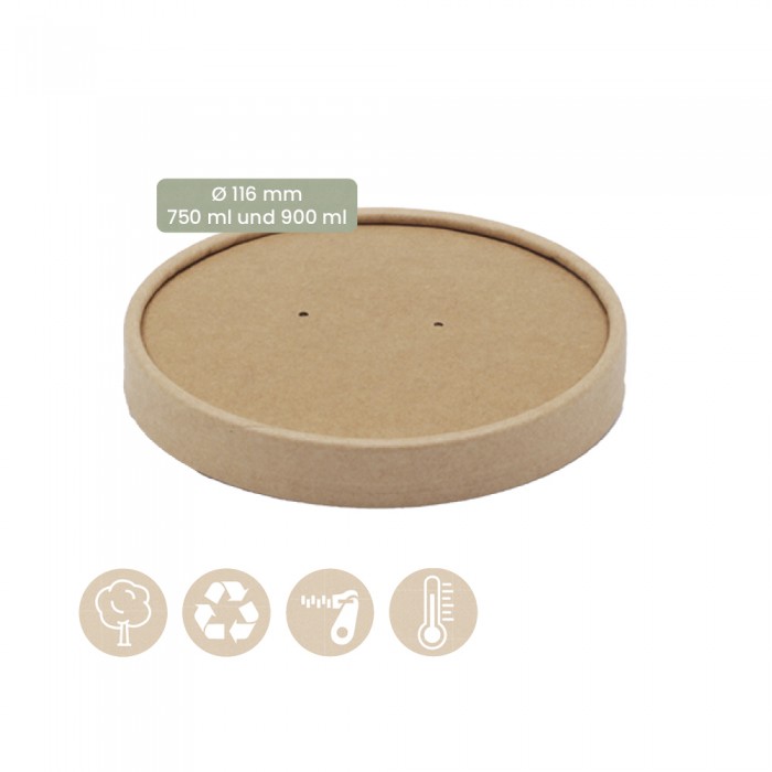 Papier-Becher für Speisenbecher und Suppenbecher Ø 116mm Kaltes & Warmes 105-02-0070