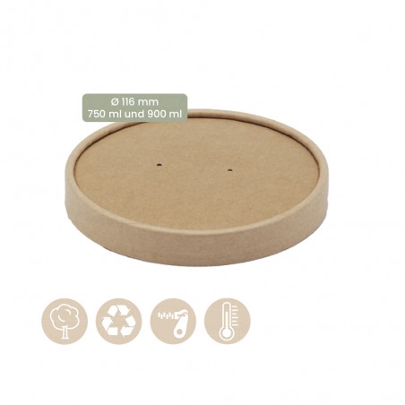 Papier-Becher für Speisenbecher und Suppenbecher Ø 116mm Kaltes & Warmes 105-02-0070