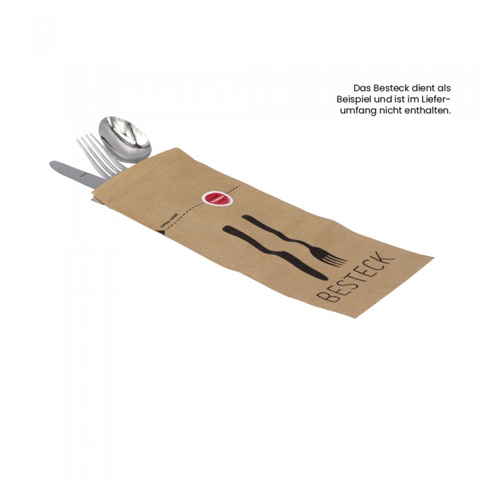108-06-0043 Bestecktasche aus Papier mit Selbstklebestreifen und Aufreißperforation