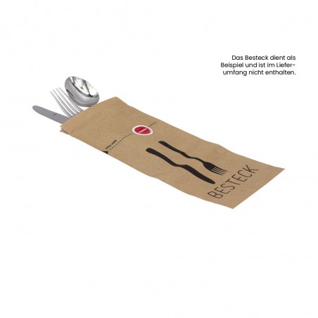 108-06-0043 Bestecktasche aus Papier mit Selbstklebestreifen und Aufreißperforation