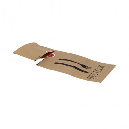 108-06-0043 Bestecktasche aus Papier mit Selbstklebestreifen und Aufreißperforation