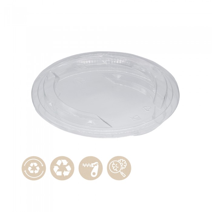 rPET-Deckel für BIO Menü- und Salatbecher für Kaltes 102-02-0046