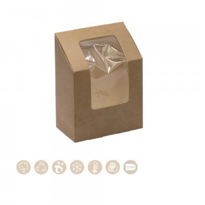 BIO Box für Wraps und Tortillas mit Sichtfenster aus Papier 105-01-0190