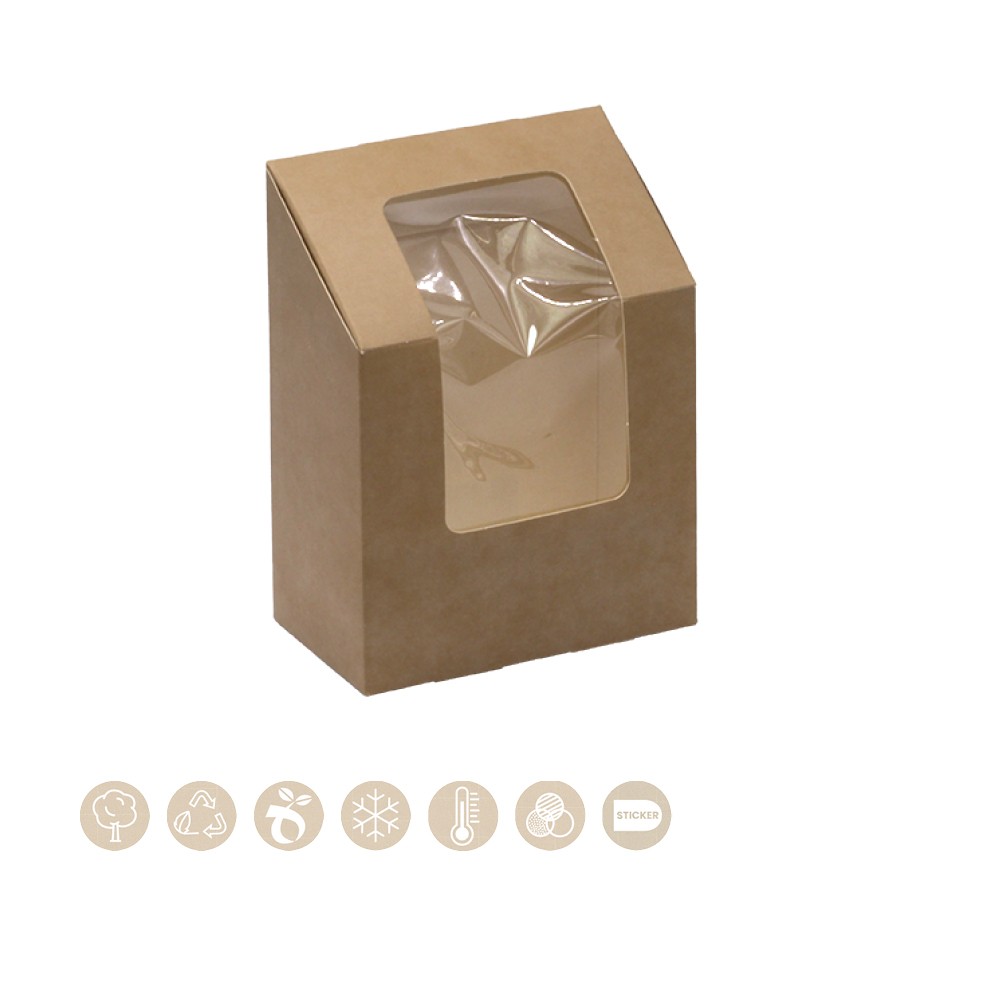 BIO Box für Wraps und Tortillas mit Sichtfenster aus Papier 105-01-0190