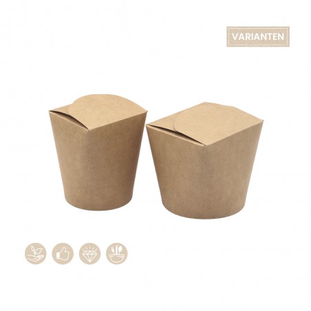 BIO Foodbox mit Faltdeckel rund aus Papier 105-02-0024, 105-02-0026