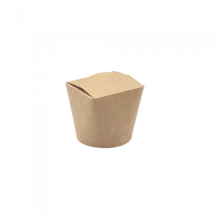 BIO Foodbox mit Faltdeckel rund aus Papier 105-02-0026