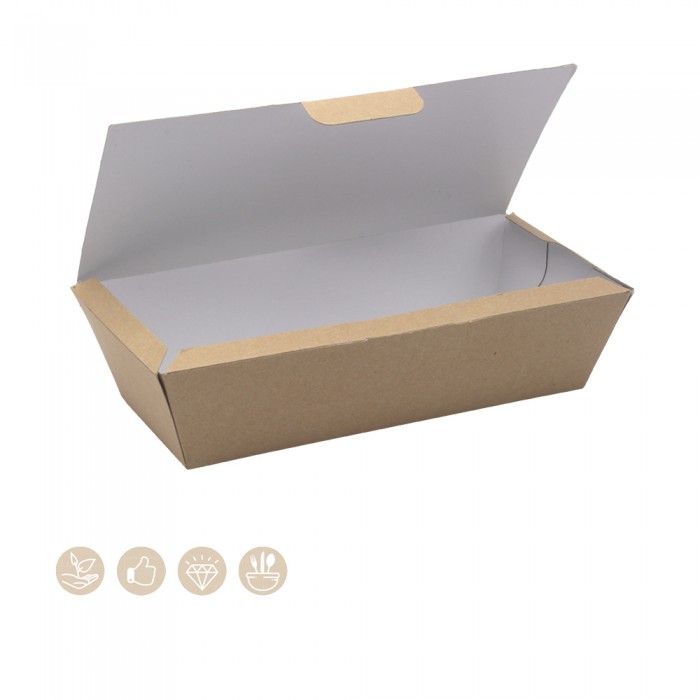 BIO Lunchbox mit Scharnierdeckel aus Papier 105-02-0018