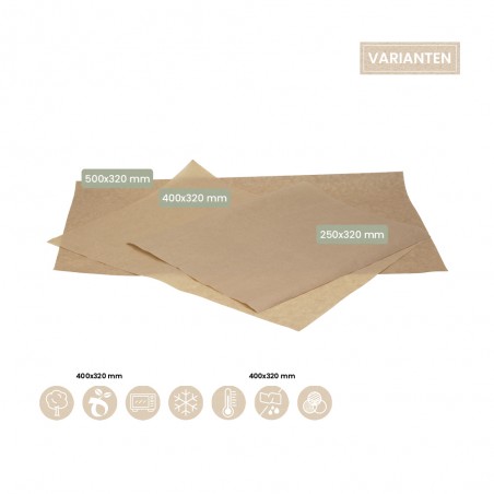 Papierzuschnitt - Fettpapier - Einpackpapier 107-07-0018, 107-07-0020, 105-07-0026